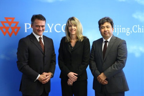 Polycom��̫�^(q��)�����ձȺ����������ޅ^(q��)����Hansjoerg Wagner (��һ)��Polycomȫ���N(xi��o)�ۈ�(zh��)�и�����Tracey Newell(����)��Polycom�Ї�(gu��)�^(q��)����(j��ng)�����(��һ)